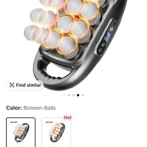 Handheld Heated Massage Roller — Black with White Rollers